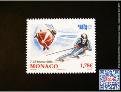 Почтовая марка Монако Sochi-2014 (Monaco 1,78 EUR)