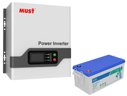 Комплект ИБП на основе инвертора Must EP21-0612 PRO и аккумулятора AGM - Vektor GPL 12-200S (1 шт.)