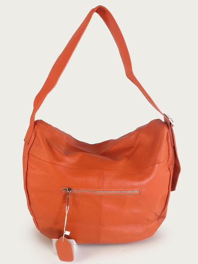 (АРТИКУЛ: 10071/1) СУМКА БОЛЬШАЯ, НАТУРАЛЬНАЯ КОЖА, ЯРКО-ОРАНЖЕВАЯ, ШИРОКИЙ РЕМЕНЬ ЧЕРЕЗ ПЛЕЧО
