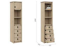 Шкаф-Пенал 1д4ящ Дуб Сонома