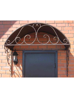 Металлический козырек арочный с ковкой (артикул МКК1)