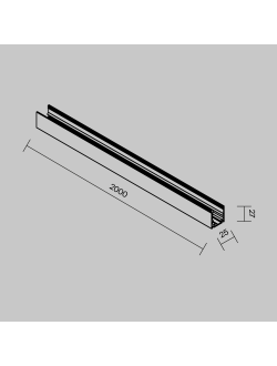 Профиль 2м Exility IP накладной черный, O-TR002OH-P-B2M, Maytoni