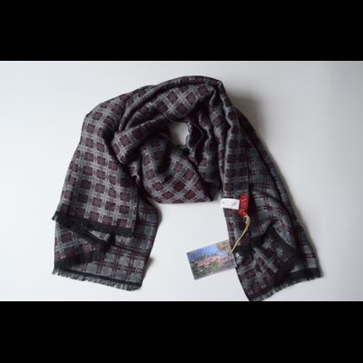 Бордовый шарф платок из мохера и хлопка Vizio Италия F 2