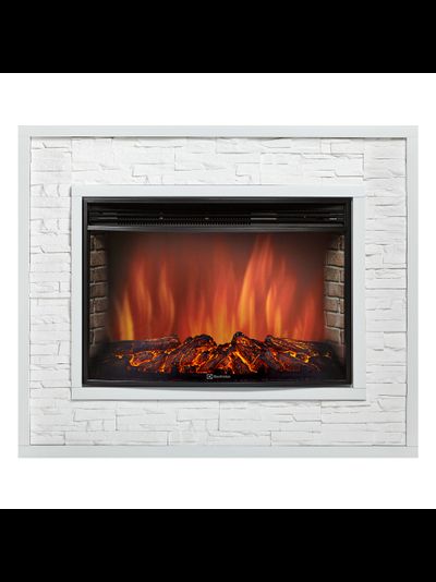 Каминокомплект:Очаг Electrolux EFP/P-3320RLS, портал Loft 30 камень белый, белая эмаль
