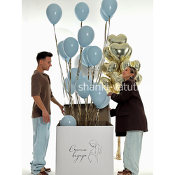 Оформление Baby Showers с коробкой "Счастье внутри"