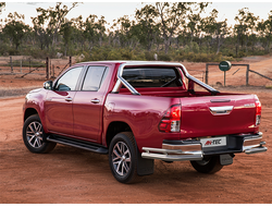 Защита заднего бампера d76/d42 уголки Toyota Hilux 2015 (Тойота хайлюкс 2015,2016)