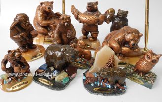 Уральские сувениры с натуральными камнями в ассортименте