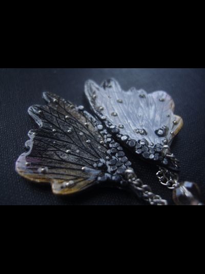 Фэнтези серьги "Крылышки Дымчатой Феи"