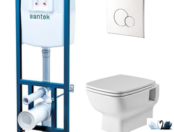 ПЭК Santek Нео 1.WH50.2.572 - Инсталляция, прямоугольный безободковый унитаз, кнопка хром у Marysя