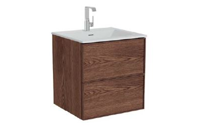 Шкаф Vitra Metropole Edge c 2 ящиками,  подсветкой в верхнем ящике, 60 см, цвет ореховое дерево, 67154