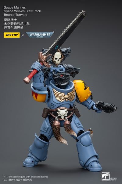 Космодесантник Космических Волков (Warhammer 40k) - КОЛЛЕКЦИОННАЯ ФИГУРКА 1/18 Space Wolves Claw Pack Brother Torrvald (JT2733) - JOYTOY