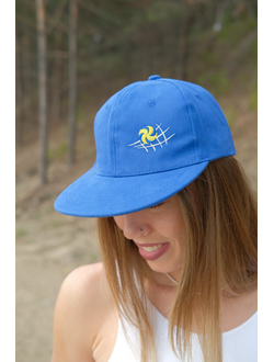 Кепка с прямым козырьком синяя (мяч классический)