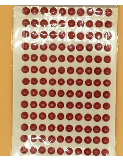 Стикеры для творчества,  полубусины, 8 мм, цвет красный