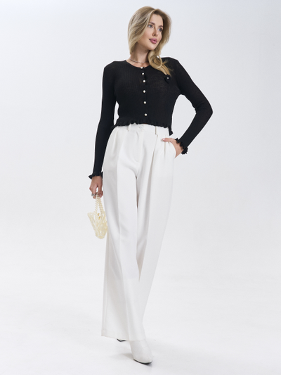 Кардиган вязаный приталенный укороченный на пуговицах