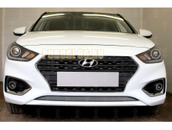 Защита радиатора Hyundai Solaris 2017- chrome