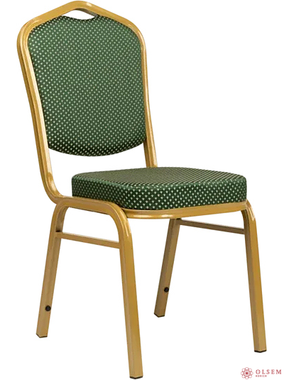 Стул банкетный Аякс 25 мм золото, корона зеленая