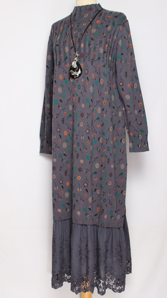 ПЛАТЬЕ БОХО хлопок "ПРОВАНС ВОЛАН" джинс р.46-54