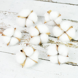 Хлопок белый на проволоке, цена за 3 штуки