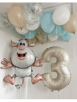 Набор шаров с гелием "Буба поздравляет с днем рождения!"