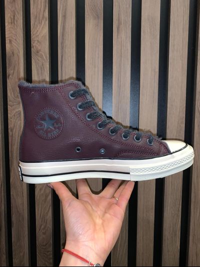 Кеды Converse Chuck 70 Cozy Club зимние с мехом бордовые