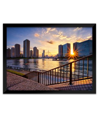 Картина в раме на стену 227чр 40*50 "Восход в городе".