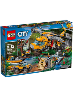 Внешний Вид Упаковочной Коробки Конструктора Lego # 60162 «Вертолёт Обеспечения для Джунглей»