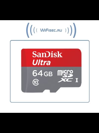 Карта памяти microSDXC UHS-I SANDISK Ultra 80 64 ГБ, 80 МБ/с, 533X, Class 10, SDSQUNS-064G-GN3MA, 1 шт., переходник SD