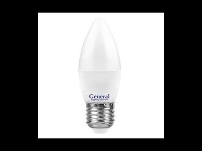 Лампа светодиодная General свеча C37 E27 10W 2700K 2K 35х105 пластик/алюм GLDEN-CF-10-230-E27-2700, 683000
