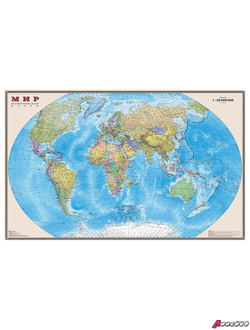 Карта настенная «Мир. Политическая карта», М-1:20 млн., размер 156×101 см, ламинированная, 634. 123111