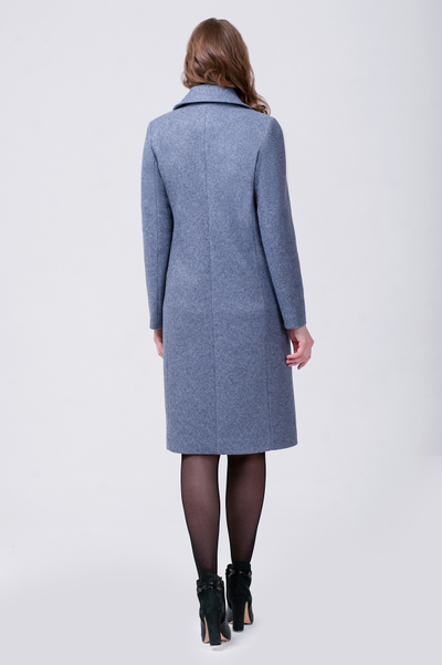 Синее пальто Модико двубортное фото