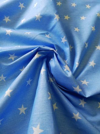 Наволочка к подушке для беременных формы Бумеранг, хлопок Звезды на голубом