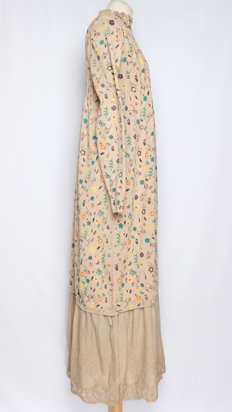 ПЛАТЬЕ БОХО хлопок "ПРОВАНС ВОЛАН" бежевое р.46-54