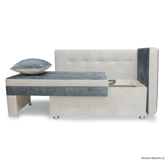 Кушетка Лилия, Серая/Слоновая кость Правая