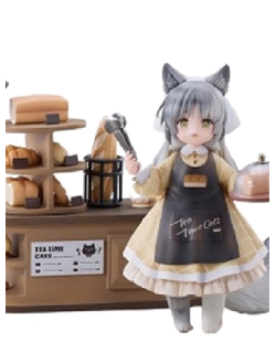 Набор из двух фигурок с декорациями Customer Cat DLC Series, Tea Time Cats Meow Town "Bread House"