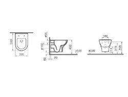 Комплект подвесного безободкового унитаза с толстой крышкой дюропласт с микролифтом VitrA Zentrum, (c инсталляцией и панелью управления глянцевый хром), 9012B003-7206