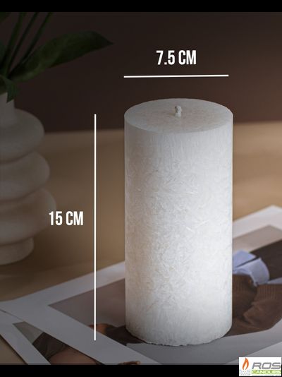 Свеча столбик белая не ароматизированная, 7,5*15см