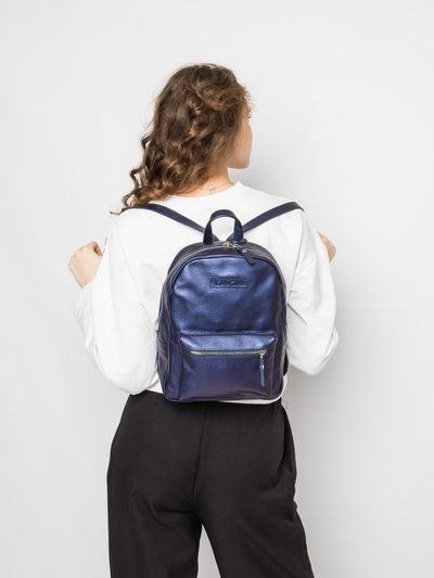 Женский кожаный рюкзак Anzolla Premium blue chameleon 
(арт. 3040-58)