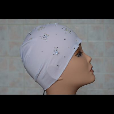 Шапочка для плавания женская с украшениями Vizio 5024 белая