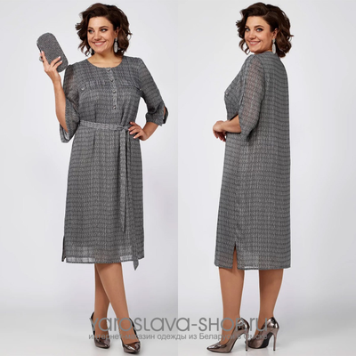 Шифоновое платье серого цвета