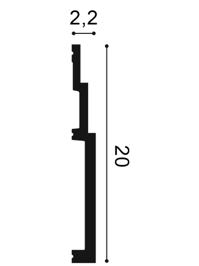 Плинтус ORAC Decor SX181, дюрополимерный, влагостойкий, ударопрочный, под покраску, длина 2 метра