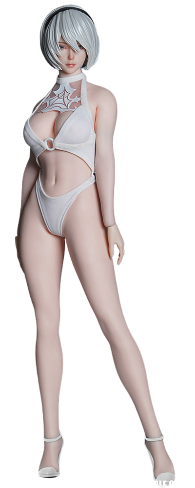 Андроид 2В в белом купальнике (NieR: Automata) - КОЛЛЕКЦИОННАЯ ФИГУРКА 1/6 Sexy Android (SET084C + S42A) - SUPER DUCK