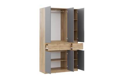 Бостон Лайт Шкаф ШК-003 (3-ств.) Дуб Крафт золотой / Серый шифер