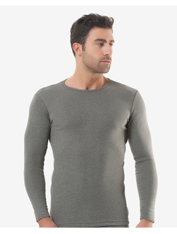 Темно-серая утепленная мужская футболка с длинным рукавом Oztas 1021 в интернет-магазине VamKomfort