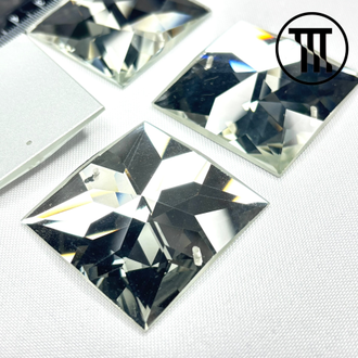 Стразы пришивные "Квадрат", цв. Белый, р-р 40*40мм