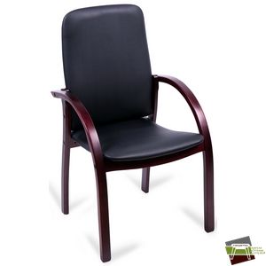 Стул Джуно new LUX (орех темный), кож.зам (черный)