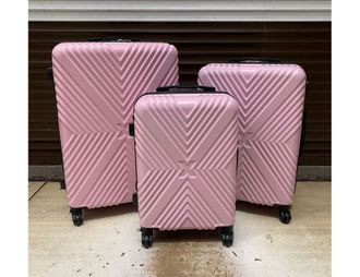 Комплект из 3х чемоданов ABS Х-образный S,M,L розовый
