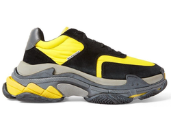 Balenciaga Triple S Nylon Sneakers Black Yellow