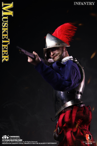 Испанский мушкетер (медно-никелевая версия) - КОЛЛЕКЦИОННАЯ ФИГУРКА 1/6 Series of Empires Spanish Conquistadors Nickel Silver Edition MUSKETEER (SE139) - COOMODEL