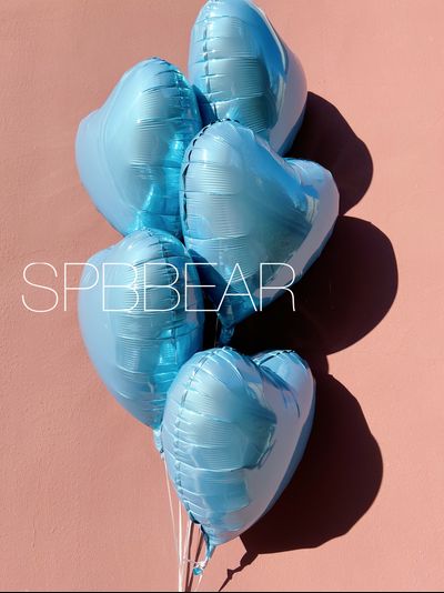 Фольгированные шары Сердца 5 штук голубые