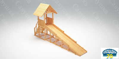 Зимняя заливная горка Савушка Зима Wood - 5 скат 5 метров